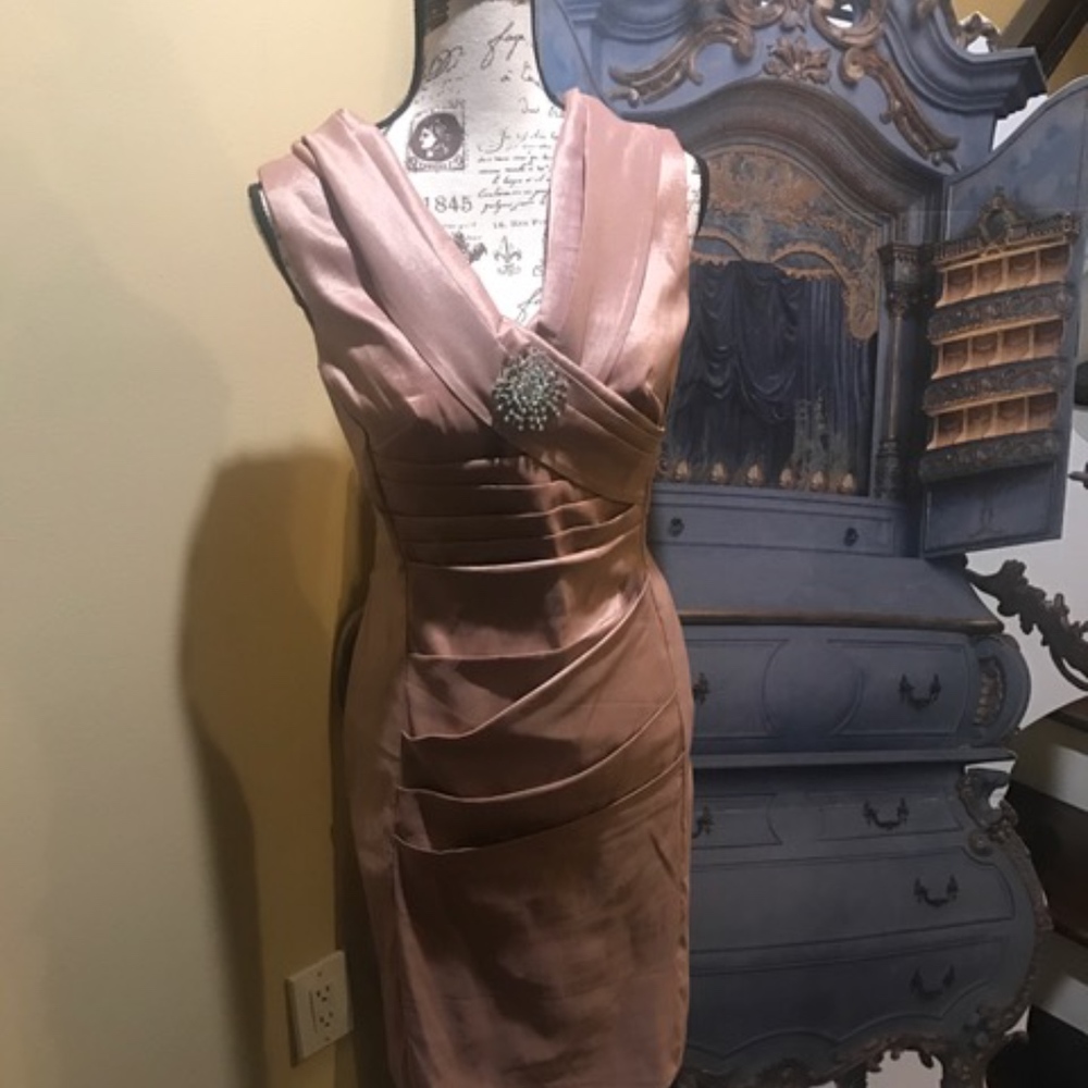 Cachet Dusty Rose/Taupe Evening Dress